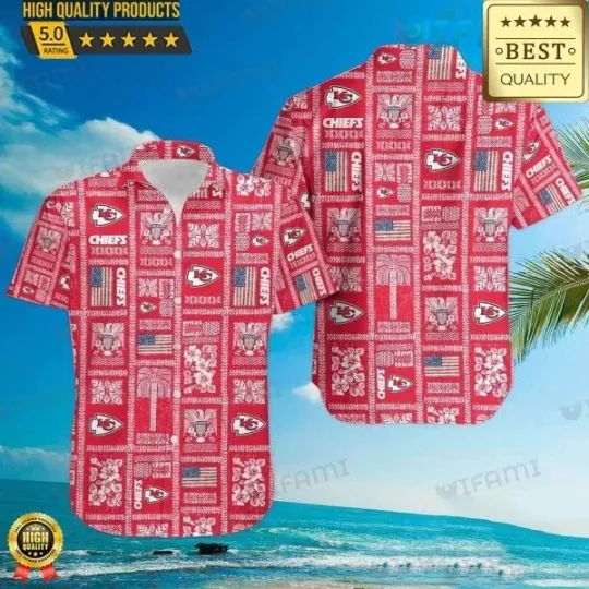 Kansas City Football Hawaiian Shirt Tribe Pattern, Size S-5XL