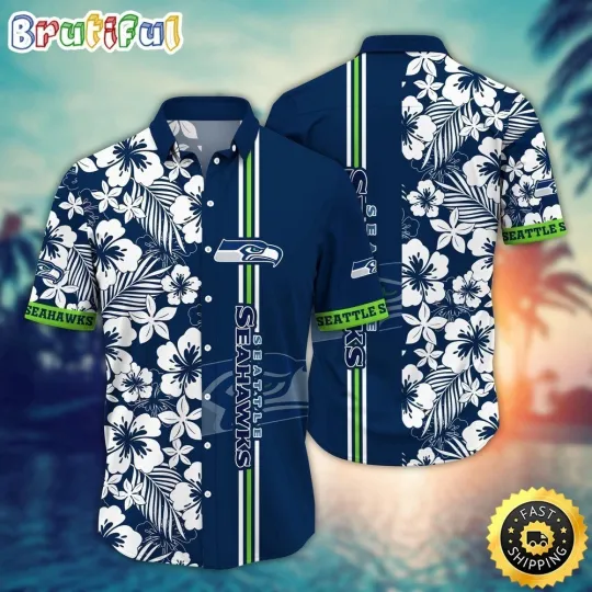 Discover Seattle Football Seahawkss Team Hawaiian Shirt Short Sleeve Adult