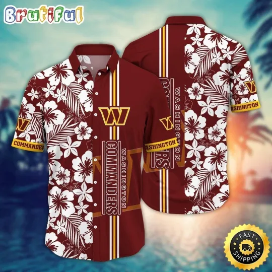 Discover Washington Football Commanderss Team Hawaiian Shirt Short Sleeve