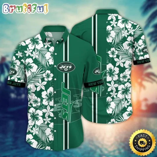 Discover New York Football Jetss Team Hawaiian Shirt Short Sleeve Adult