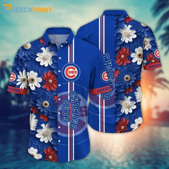 Discover Chicago Baseball Team Cubss Inflated Flower Retro Hawaiian Shirt