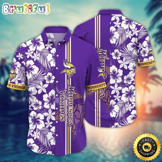 Discover Minnesota Football Vikingss Team Hawaiian Shirt Short Sleeve Adult