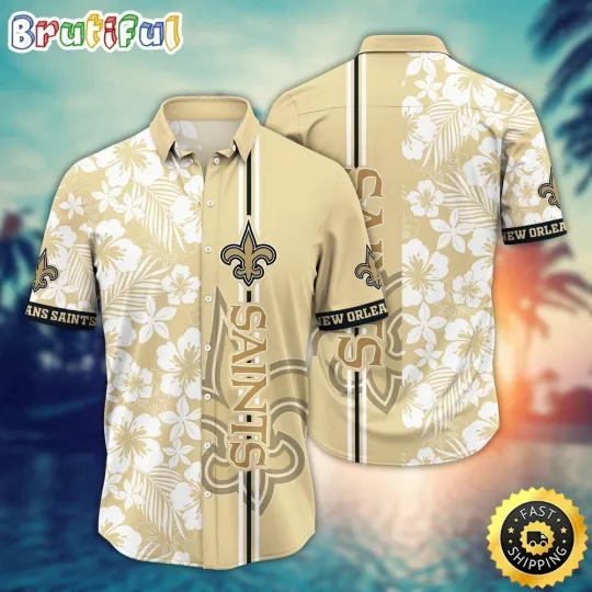 Discover New Orleans Football Saintss Team Hawaiian Shirt Short Sleeve Adult