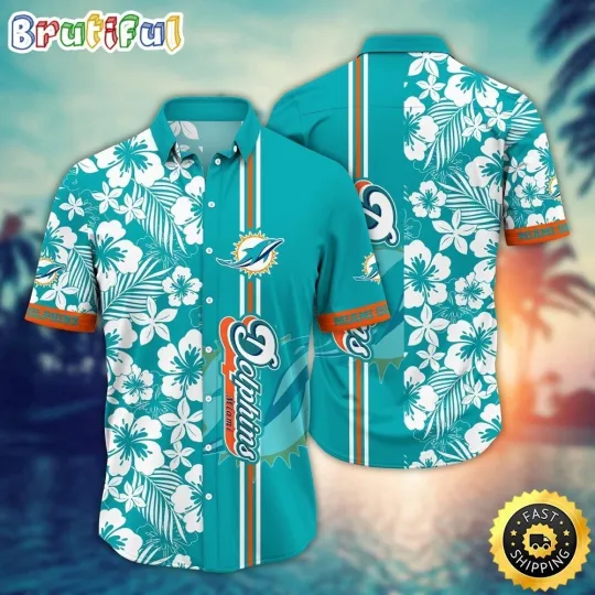 Discover Miami Football Dolphinss Team Hawaiian Shirt Short Sleeve Adult