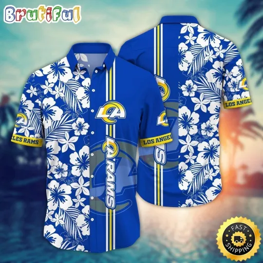 Discover Los Angeles Football Ramss Team Hawaiian Shirt Short Sleeve Adult