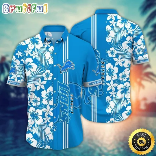 Discover Detroit Football Lionss Team Hawaiian Shirt Short Sleeve Adult