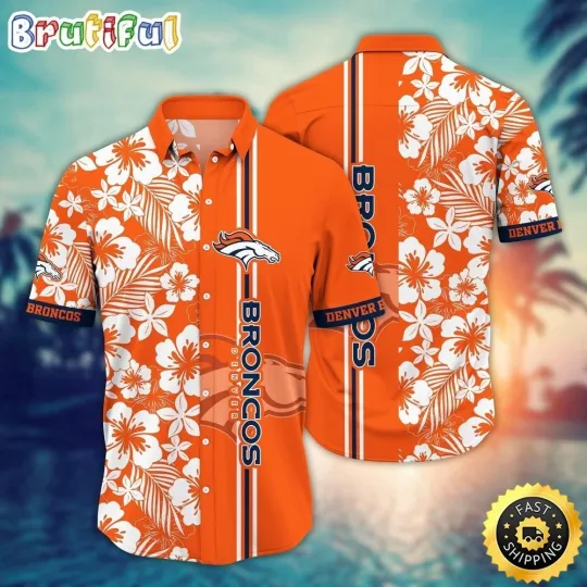 Discover Denver Football Broncoss Team Hawaiian Shirt Short Sleeve Adult
