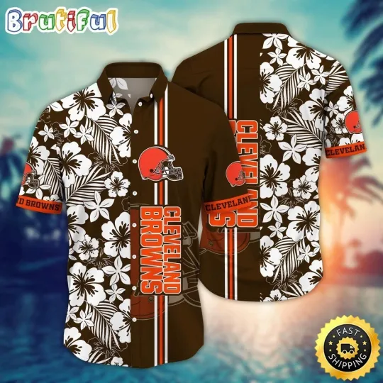Discover Cleveland Football Brownss Team Hawaiian Shirt Short Sleeve Adult
