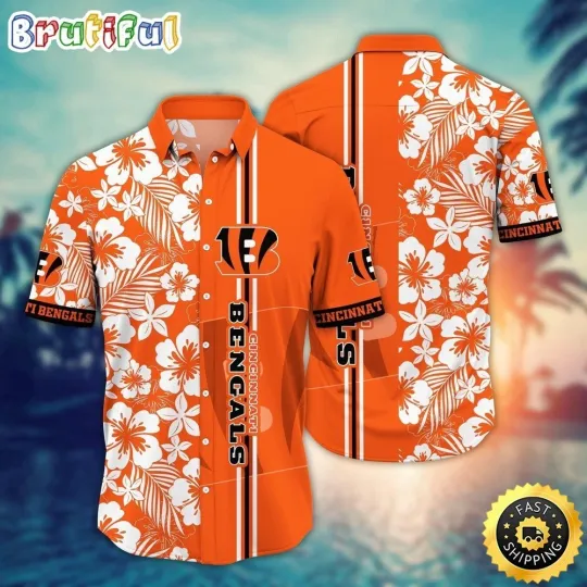Discover Cincinnati Football Bengalss Team Hawaiian Shirt Short Sleeve Adult