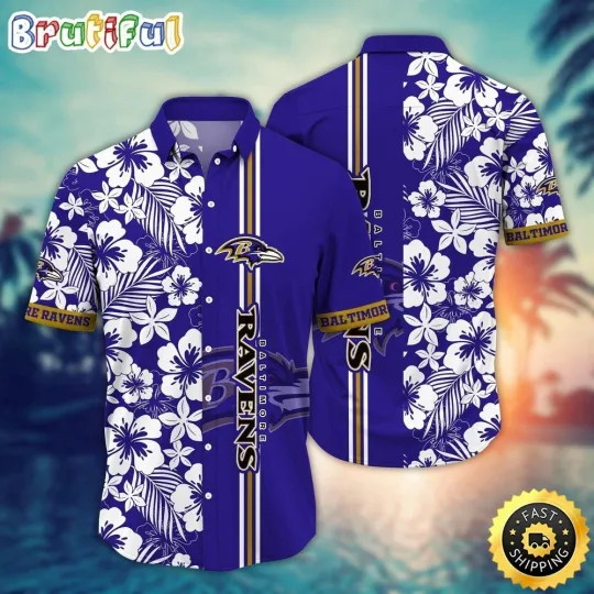 Discover Baltimore Football Ravenss Team Hawaiian Shirt Short Sleeve Adult