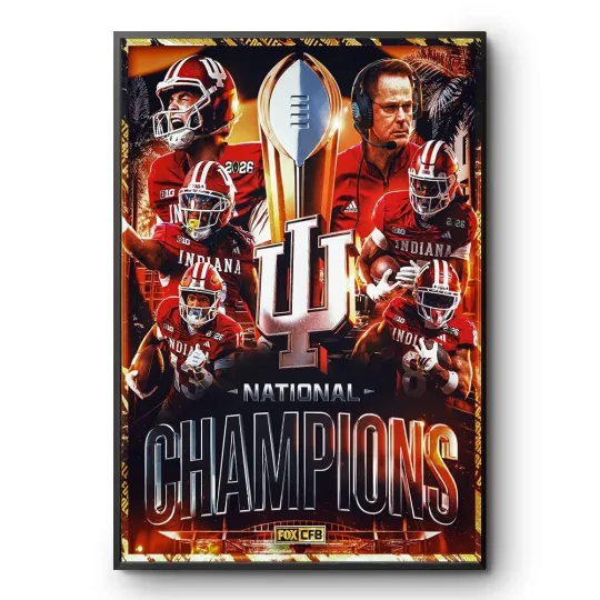 Discover Indiana Hoosiers 2025 2026 CFP National Champions  First Ever National Poster