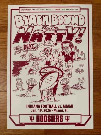 Discover Indiana University Hoosiers 2025-26 Football National Championship Natty Poster