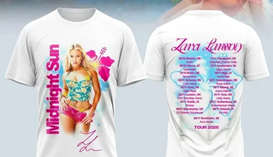 Discover New Zara Larsson Midnight Sun Tour 2026-2 Sides Shirt