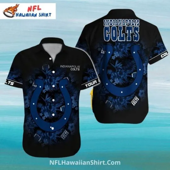 Discover Indianapolis Football Hawaiian Shirt Dark Floral Design Size S-5XL