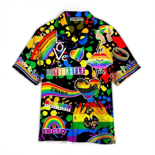Discover LGBT Aloha Hawaiian Shirts For Summer Symbols Pride Month LGBT Aloha Hawaiian Sh