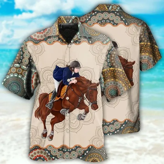Discover Horse Hawaiian Shirt For Summer   Horse Horseback Riding Hawaiian Shirt   Perfec