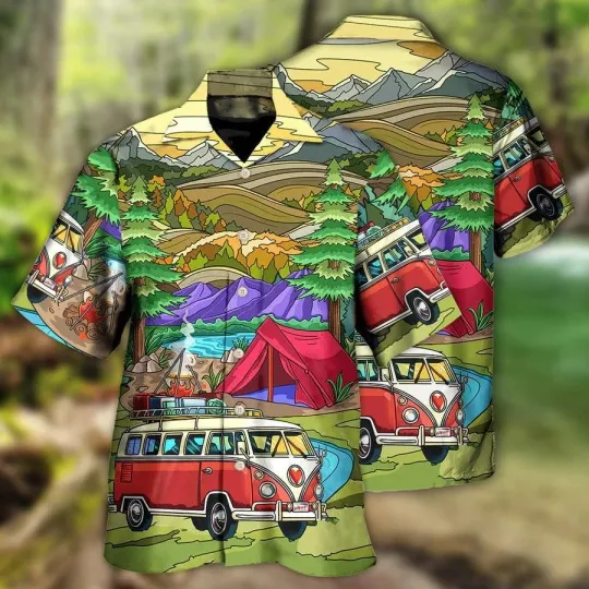 Discover Camping Hawaiian Shirt Camping Life In The Forest With Vans Aloha Shirt For Men