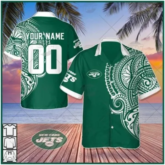 Discover Personalize football New York Polynesian Tattoo Design Hawaiian Shirt