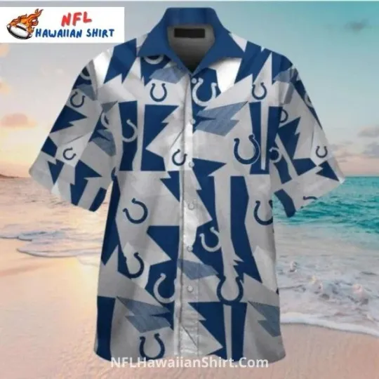 Discover Indianapolis Football Geometric Abstract Pattern Aloha Hawaiian Shirt Size S-5XL