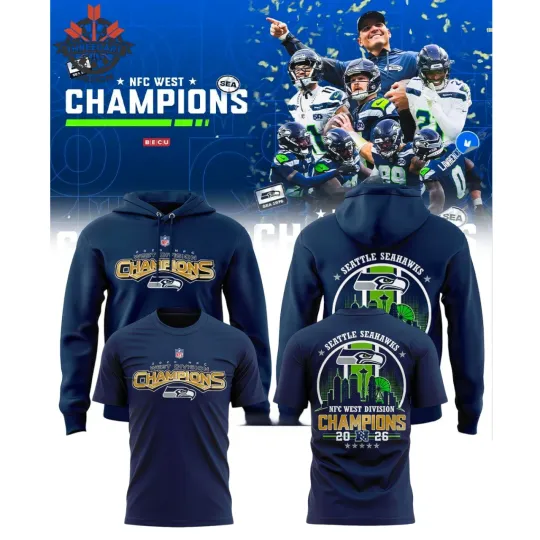 Discover SALE - Seattle Seahawks 2026 NFC West Division Champions Two TShirt/Hoodie S-3XL