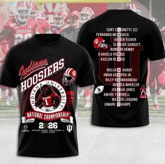 Discover HOT NEW ITEM! Indiana Hoosier Football 2026 National Championship Shirt Black