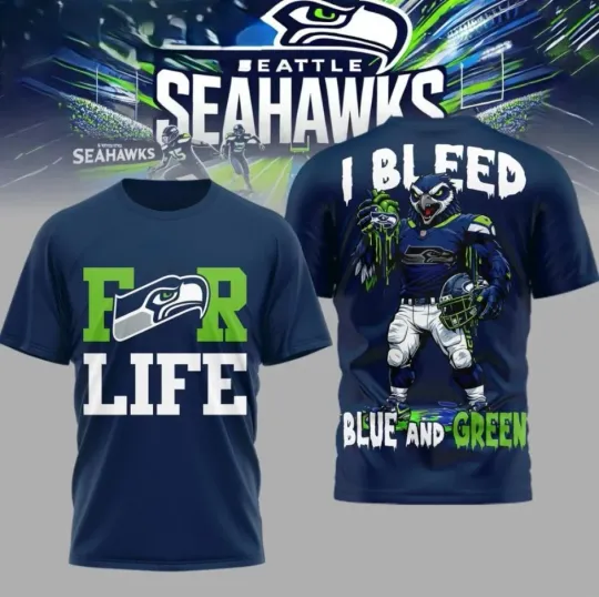 Discover HOT! Seattle Seahawks 2026 football Built on Loyalty I Bleed Blue And Green T-shirt