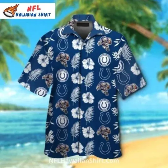 Discover Indianapolis Football Floral Elephant Pattern Hawaiian Shirt Size S-5XL