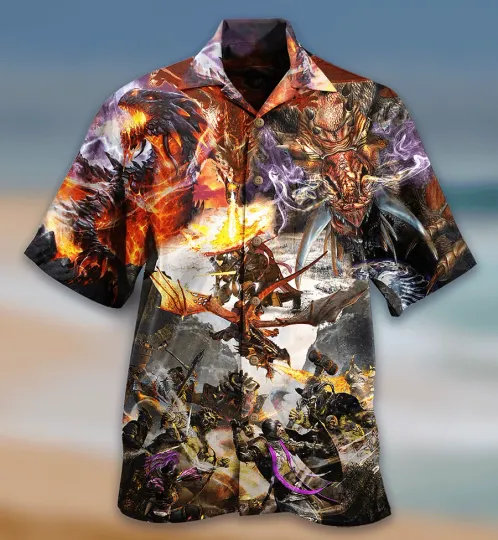 Discover Dragon Amazing Aloha Hawaiian Shirt For Summer Dragon Life Combat Hawaiian Shirt