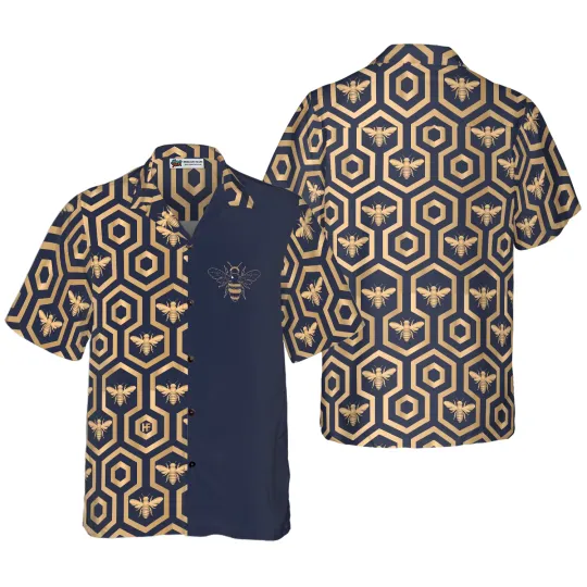 Discover Bee Hive Hexagon Shirt For Men Hawaiian Shirt