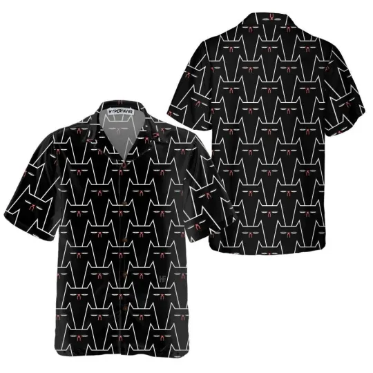 Discover Funny Black Cat Pattern Hawaiian Shirt Funny Black Cat Shirt For Adult