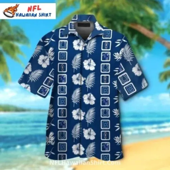 Discover Indianapolis Football Floral And Palm Leaves Aloha Hawaiian Shirt Size S-5XL