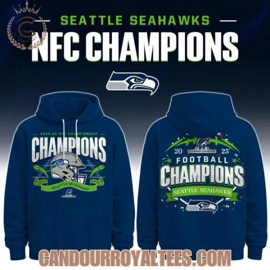 Discover Seattle Seahawk 2025-26 Nfc Championship Champions Hoodie