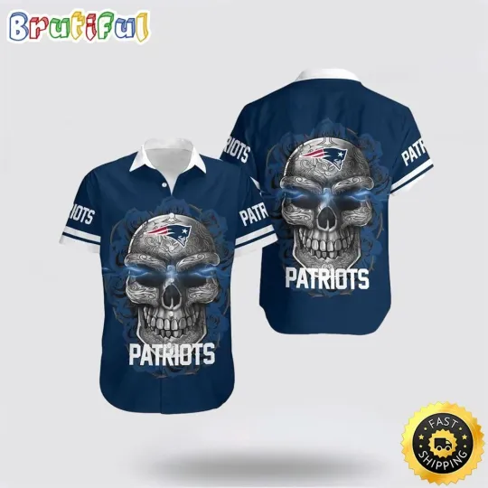 Discover football New England Hawaiian Shirt Skull Tropical Vibes Meet Football