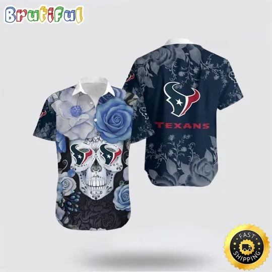 Discover football Houston Hawaiian Shirt Skull Embrace Game Day Island Style