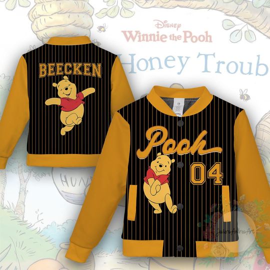 Discover Winnie The Pooh Baseball Jacket, Pooh Bear Kid Shirt, Disney Pooh Baseball Jacket