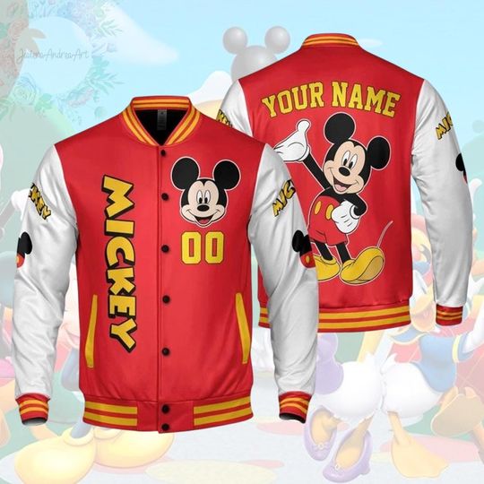 Discover Custom Mickey Mouse Baseball Jacket, Disney Varsity Jacket for Adult Kid Youth