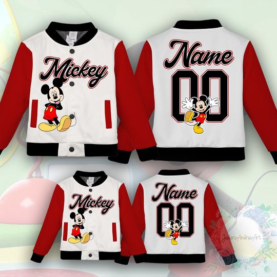 Discover Disney Mickey Kids and Adult Baseball Jacket, Mickey Mouse Jacket