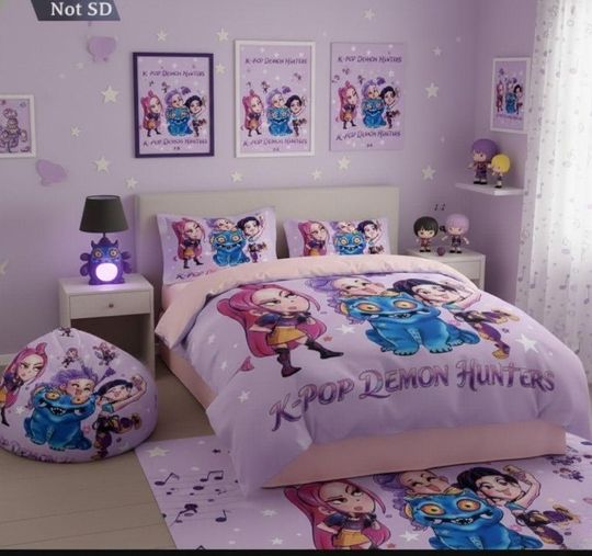 Discover 3-Piece K-Pop Demon Hunters Bedding Set for Kids and Teens