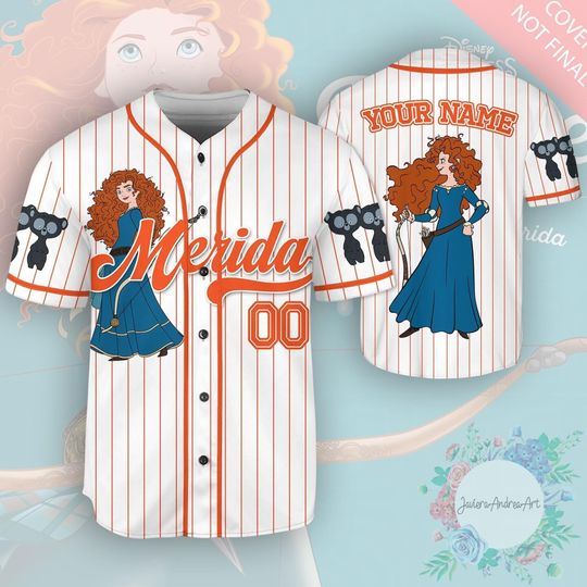 Discover Personalized Disney Brave Merida Princess Sketch Baseball Jersey, Queen Elinor Shirt, Merida Jersey