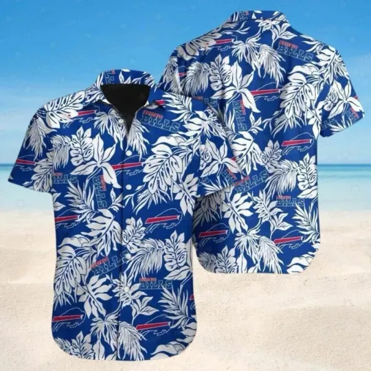 Discover Buffalo Football Monstera Breeze Aloha Unisex Hawaiian Shirt Size S-5XL