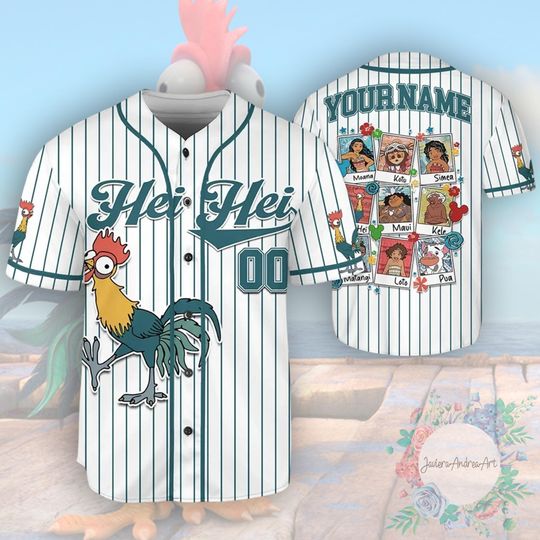 Personalized Hei Girl Hei Moana 2 Baseball Jersey, Disney Princess Moana Shirt