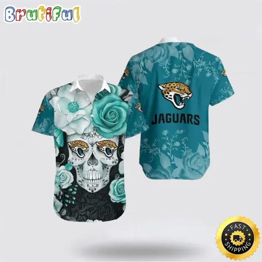 Discover football Jacksonville Hawaiian Shirt Skull Embrace Game Day Island Style