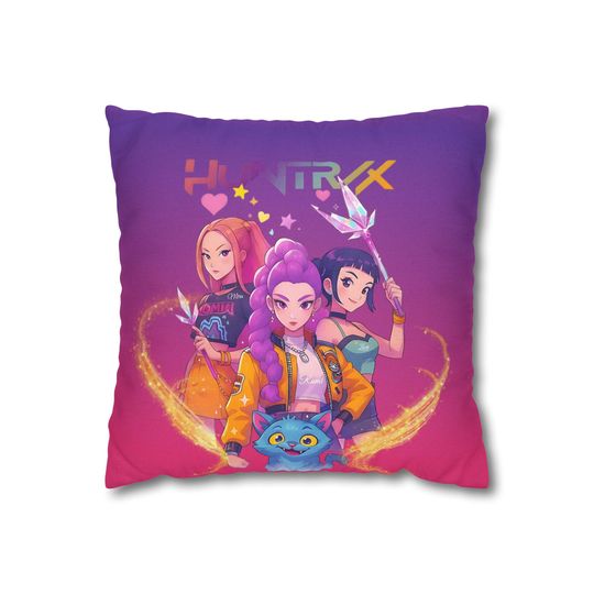 Discover Kpop Huntri x Inspired K-pop Demon Hunters Pillowcase - Gift Cushion Cover for Cozy Home Decor