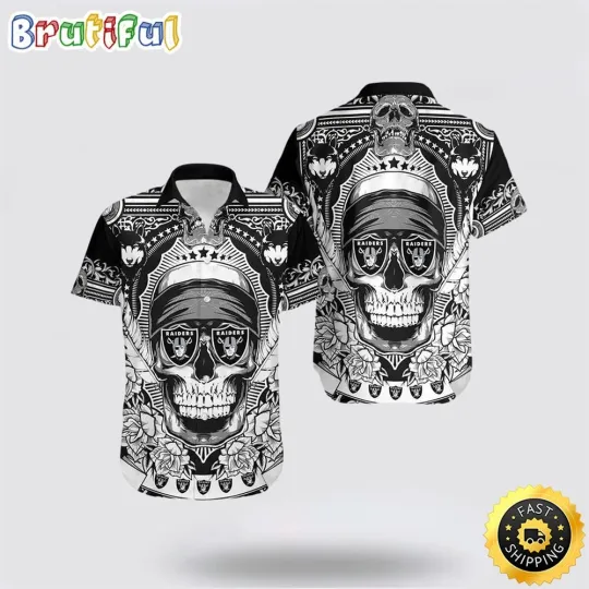 Discover Las Vegas Football Hawaiian Shirt Skull Show Off Your Tropical Team Spirit