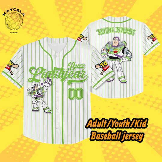 Custom Disney Toy Story Buzz Lightyear Baseball Jersey, Personalized Buzz Lightyear Jersey