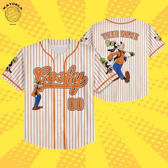 Discover Personalized Disney Goofy Vintage Baseball Jersey, Simple Custom Kid Youth Adult Jersey
