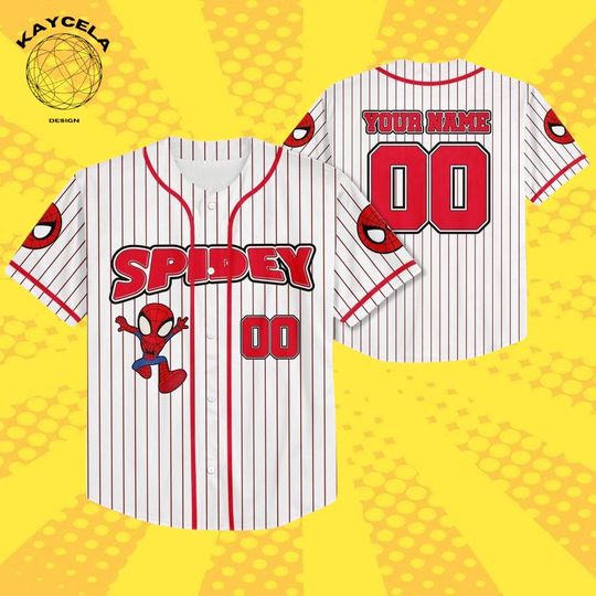Personalized Spidey And His Amazing Friends Baseball Jersey, Custom Kids Disney Spider Verse Team Outfit