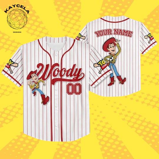 Discover Custom Disney Toy Story Woody Baseball Jersey, Personalized Kid Youth Adult Vintage Disney Jersey
