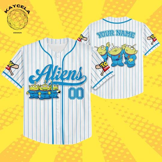 Discover Custom Disney Toy Story Aliens Baseball Jersey, Personalized Name Kids Youth Adult Disney Team Outfit