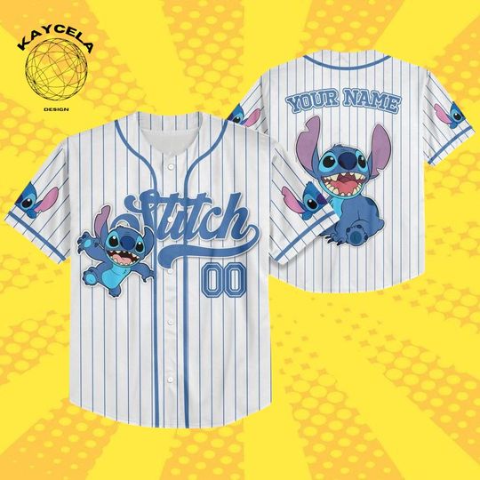 Discover Custom Disney Lilo and Stitch Baseball Jersey, Personalized Stitch Kid Youth Adult Jersey